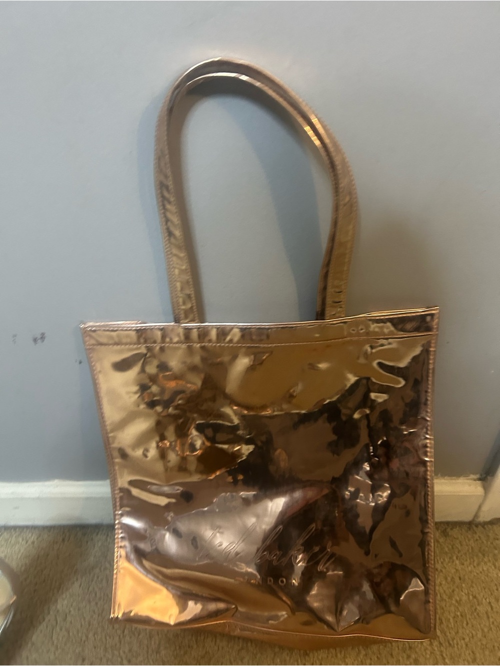 Ted Baker London Rose Gold Metallic Shopper Tote